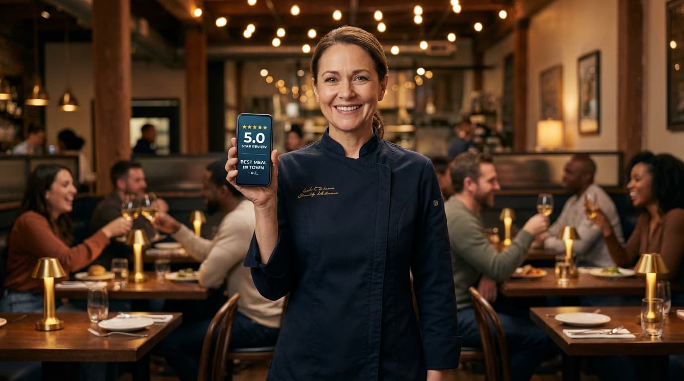 Restaurant owner's secret weapon dining experience with international guests enjoying multilingual menus